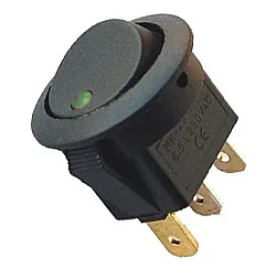 KCD1 Yuvarlak Nokta Işıklı Anahtar Yeşil Nokta 12V 3P - 1
