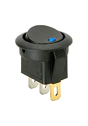 KCD1 Yuvarlak Nokta Işıklı Anahtar Mavi Nokta 12V 3P - 1