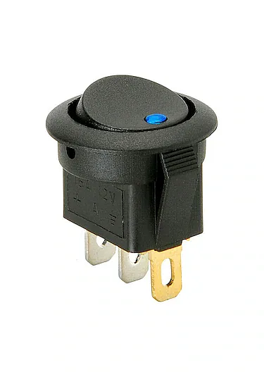 KCD1 Yuvarlak Nokta Işıklı Anahtar Mavi Nokta 12V 3P - 1