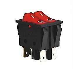 KCD2 Çiftli Işıklı Anahtar Kırmızı 12V 