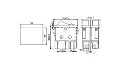 KCD4 Çiftli Işıklı Anahtar Kırmızı 220V - 2