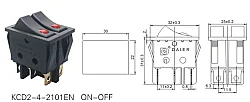 KCD2 Çiftli Nokta Işıklı Anahtar 220V - 2