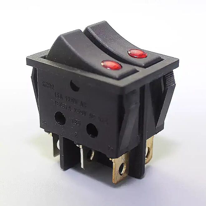 KCD2 Çiftli Nokta Işıklı Anahtar 220V - 1