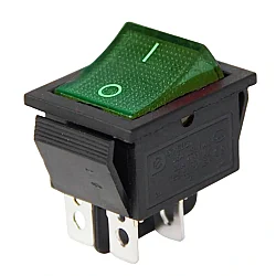 KCD2 Orta Boy Işıklı Anahtar Yeşil ON-OFF 4P 220V - 1