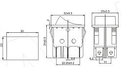 KCD2 Orta Boy Işıklı Anahtar Yeşil ON-OFF 4P 220V - 2