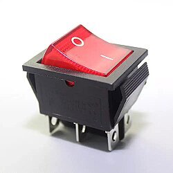 KCD4 Geniş Işıklı Anahtar Kırmızı 6P DPST - 1