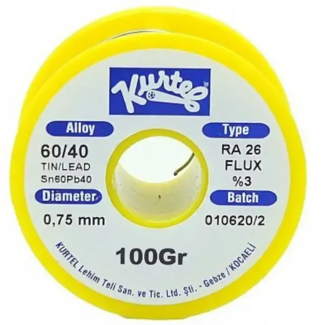 Kurtel Sn60/Pb40 Solder Wire (100 g Spool) 0.75 mm - 1