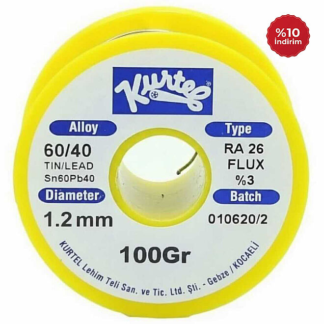 Kurtel Sn60/Pb40 Solder Wire (100 g Spool) 1.2 mm - 1