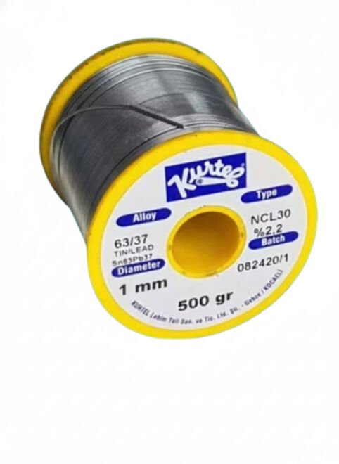 Kurtel Sn63/Pb37 NCL30 (No Clean) Lehim Teli (500 gr. Makara) 1 mm - 1