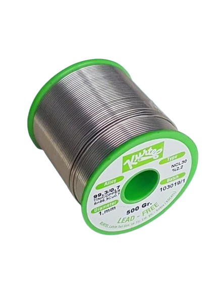 Kurtel Sn99.3 / Cu 0,7 Kurşunsuz (NoClean) Lehim Teli (500 gr makara) 1 mm - 1