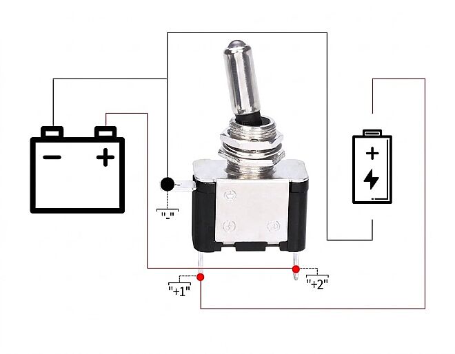LED'li Mandal Anahtar Kırmızı 12V - 2