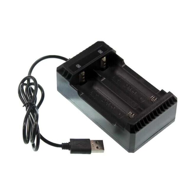 Li-ion USB 18650/22650/26650 3.7V Battery Charger Dual Slot - 1