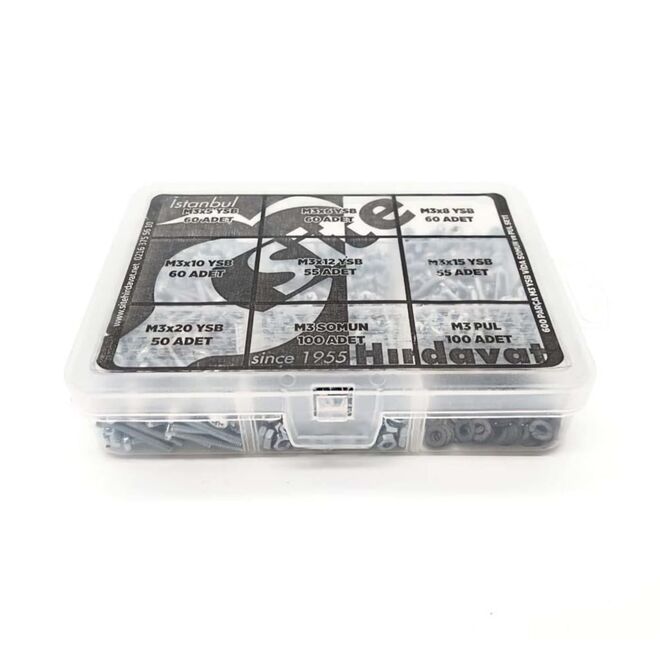 M3 YSB Screw Nut Washer Set, Median Pack 600 Pieces - 2