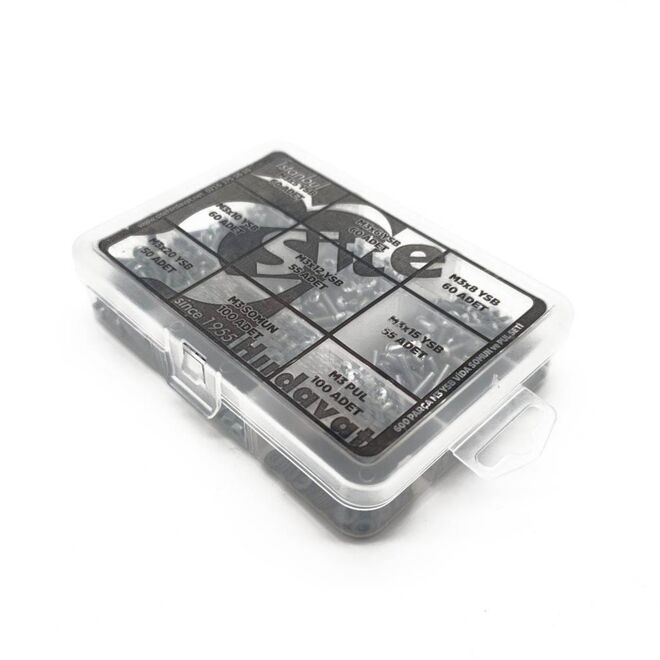 M3 YSB Vida Somun Pul Seti, Ortanca Paket 600 Parça - 4