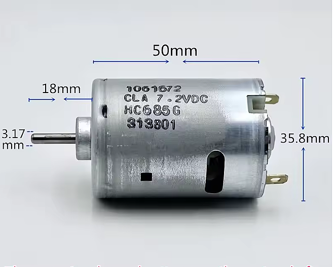 Johnson RS-545SH DC Motor 7.2V 23000RPM - Yüksek Hızlı - 3