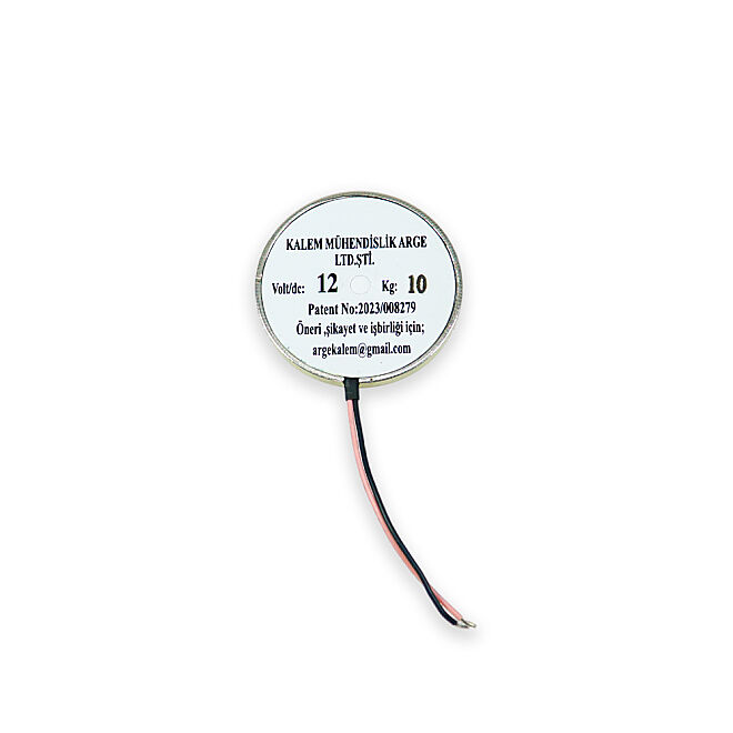 Magnetius 12V 10kg Elektromıknatıs - 50 mm çap - 3