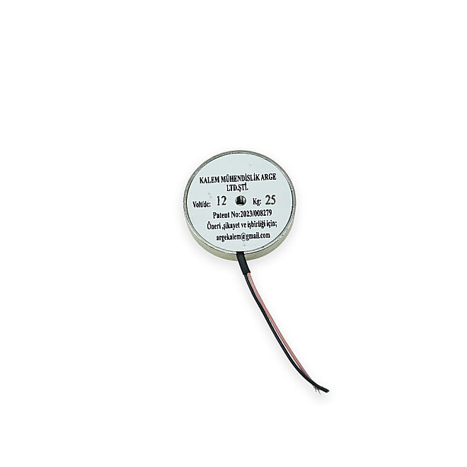 Magnetius 12V 25kg Elektromıknatıs - 50 mm çap - 3
