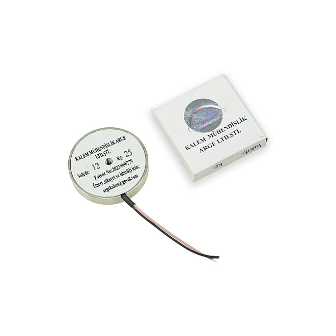 Magnetius 12V 25kg Elektromıknatıs - 50 mm çap - 4