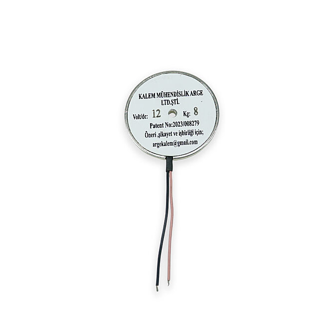 Magnetius 12V 8kg Elektromıknatıs - 50 mm çap - 3