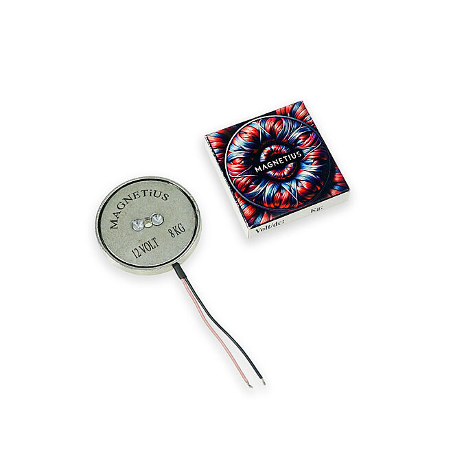 Magnetius 12V 8kg Elektromıknatıs - 50 mm çap - 1