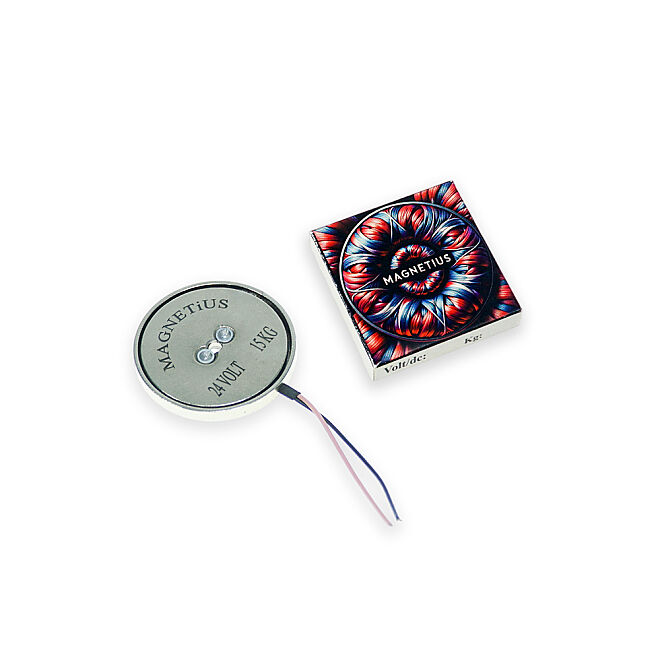 Magnetius 24V 15kg Elektromıknatıs - 50 mm çap - 1
