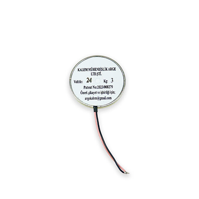 Magnetius 24V 3kg Elektromıknatıs - 50 mm çap - 3