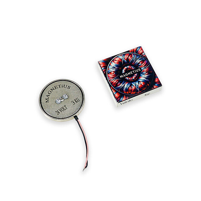 Magnetius 24V 3kg Elektromıknatıs - 50 mm çap - 1