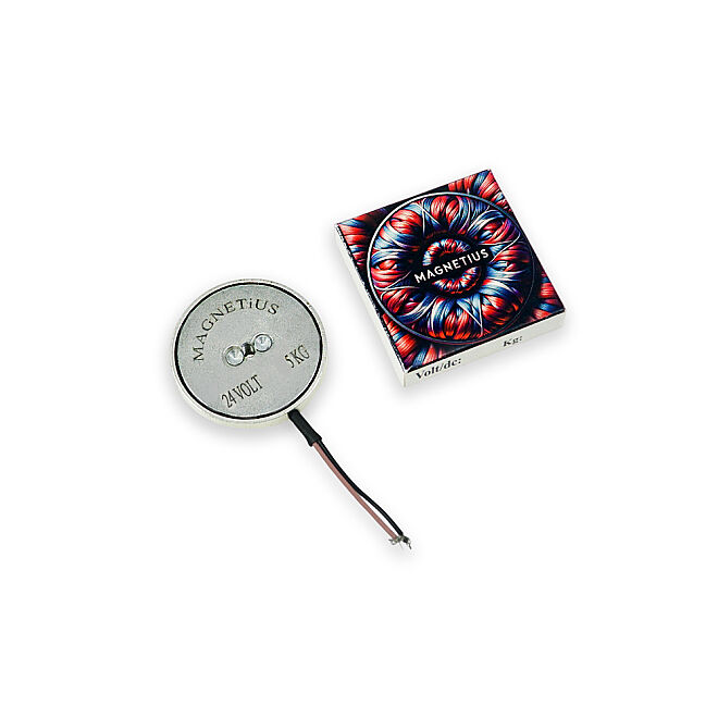 Magnetius 24V 5kg Elektromıknatıs - 50 mm çap - 1