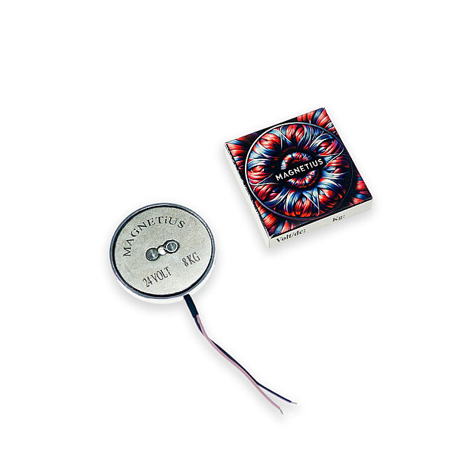 Magnetius 24V 8kg Elektromıknatıs - 50 mm çap - 1