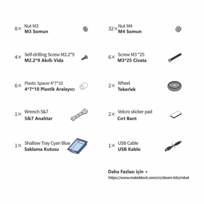 Makeblock mBot 1 Premium Paket (Mekanik / Elektronik Geliştirme Paketi ve mBot Dahil) - 4