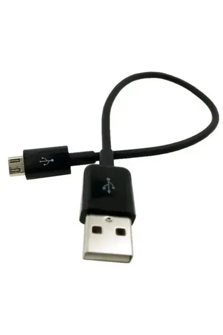 Micro USB 15cm Data Kablosu - Siyah - Robotistan