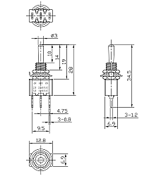 Mini Toggle Anahtar MTS-103 SPDT ON-OFF-ON 3P (A Kalite) - 4