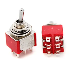 Mini Toggle Anahtar MTS-203L Uzun Kol DPDT ON-OFF-ON - Robotistan