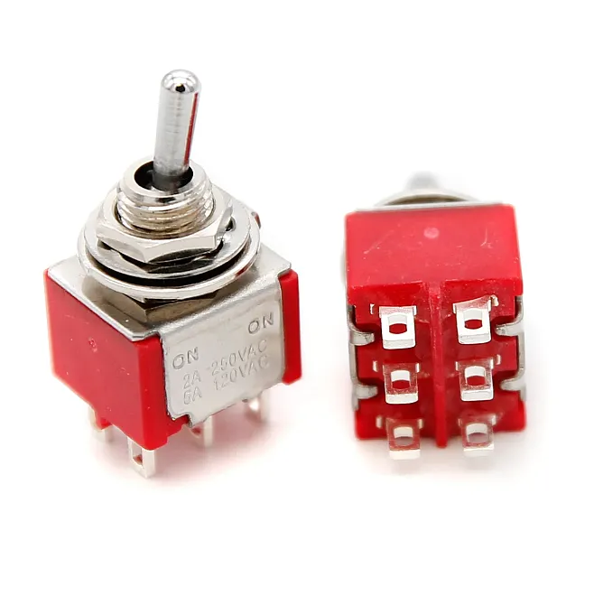 Mini Toggle Anahtar MTS-203L Uzun Kol DPDT ON-OFF-ON - 1