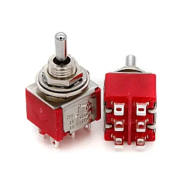 Mini Toggle Anahtar MTS-223 DPDT MOM-OFF-MOM 6P (A Kalite) - Robotistan