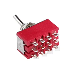 Mini Toggle Anahtar MTS-403 4PDT ON-OFF-ON 12P PCB Montaj - Robotistan