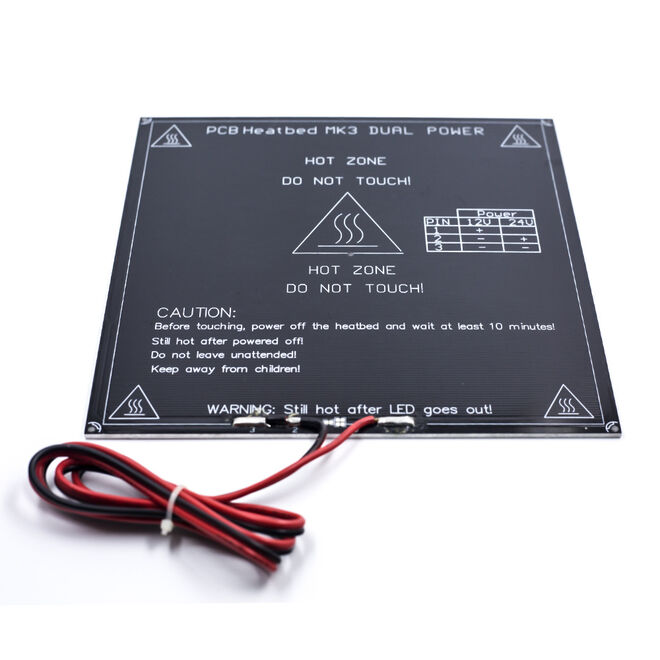 MK3 Aluminum Thrust Bed - 300x200x3mm - 12V Heatbed - 2