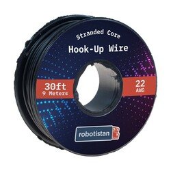 Montaj Kablosu Rulosu - 22AWG, 9mt, Çok Damar, Siyah - Robotistan