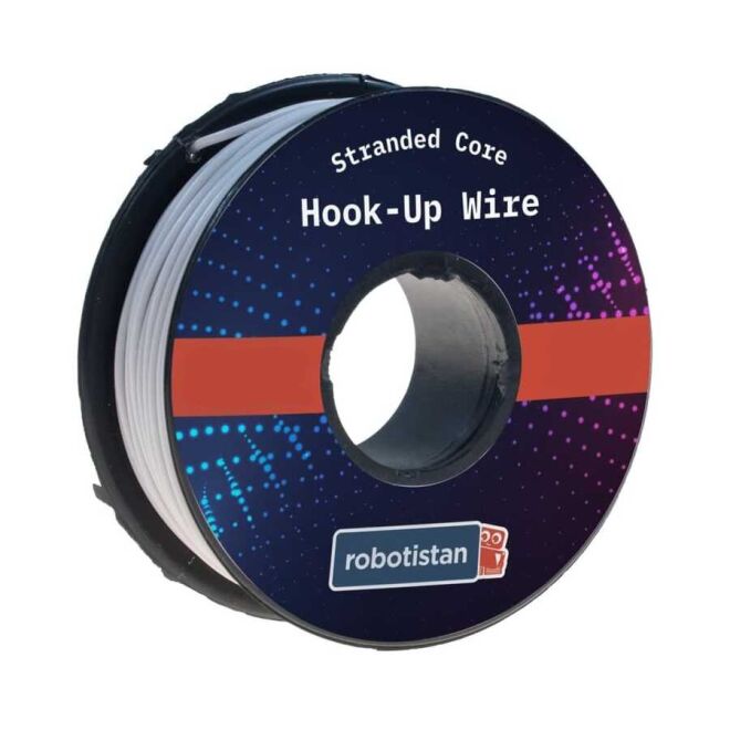 Multi-Stranded Hook-Up Wire 24AWG 20m - White - 1