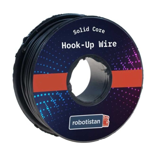 Multi-Stranded Hook-Up Wire 24AWG 20m - Black - 1