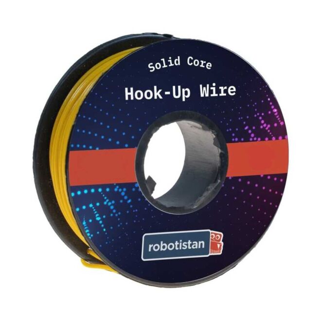 Multi-Stranded Hook-Up Wire 24AWG 20m - Yellow - 1