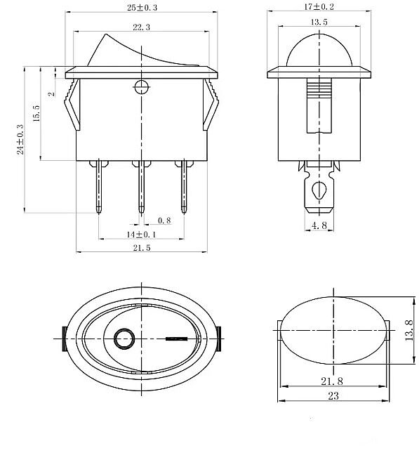 Oval Işıklı Anahtar Kırmızı - 2