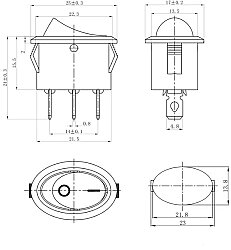 Oval Işıksız Anahtar ON-OFF-ON - 2
