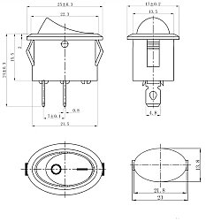 Oval Işıksız Anahtar Siyah - 2