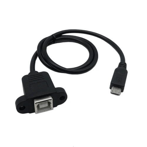 Panel Mount USB Cable - B Female to Micro-B Male - 1