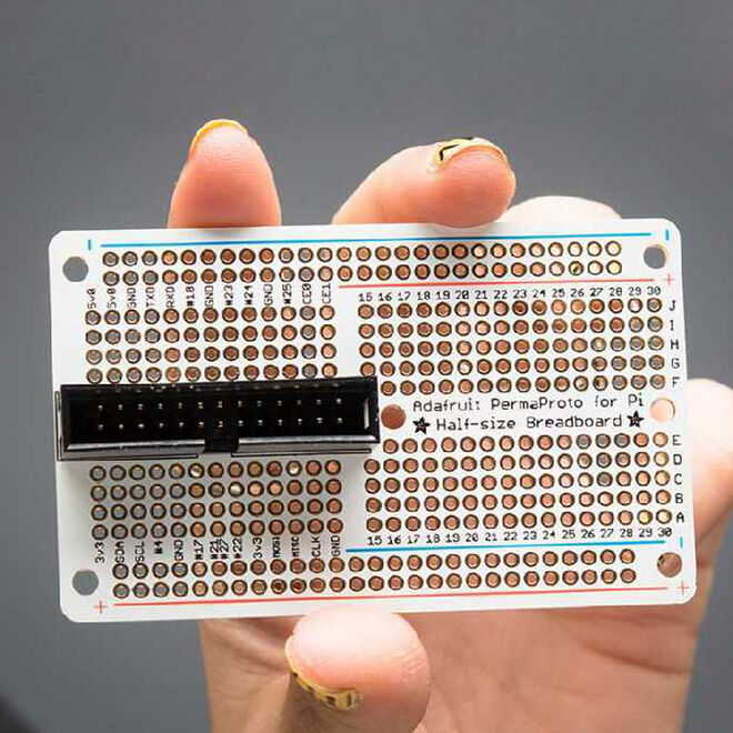 PermaProto Raspberry Pi Uyumlu Delikli Pertinaks (Yarım Boy) - 1