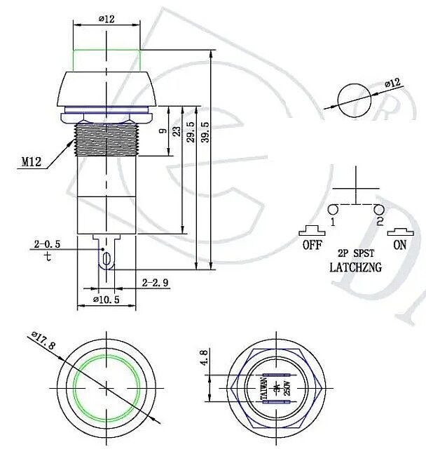Plastik Basmalı Buton PBS-11A Kalıcı Yeşil - 2
