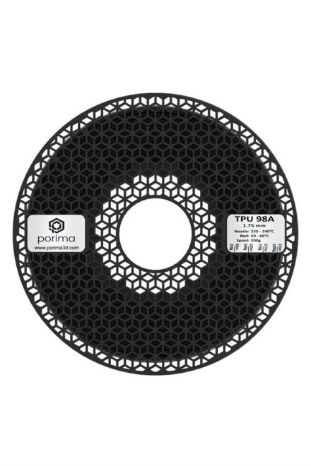 Porima 3D 1.75mm TPU 98A® Filament - Black - 2