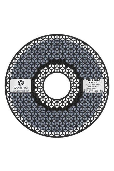 Porima 3D 1.75mm TPU 98A® Filament - White - 2