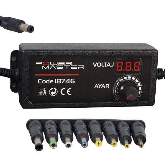 Power Master 3 V-12 V 5 A Çok Uçlu Ayarlı Kademeli Adaptör - 1
